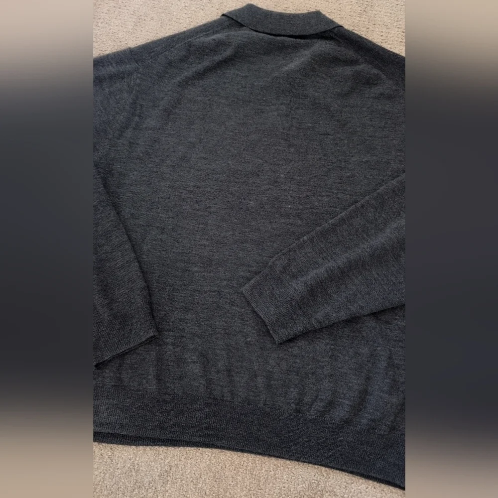 Vintage Linea Uomo Men's Big & Tall Long Sleeve Polo Knit High Quality Sweater